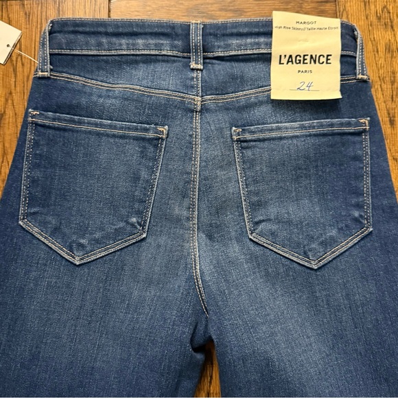 L’Agence | NWT! NEW Margot High-Rise Skinny Blue Women's Jeans Size 24 - Picture 5 of 8